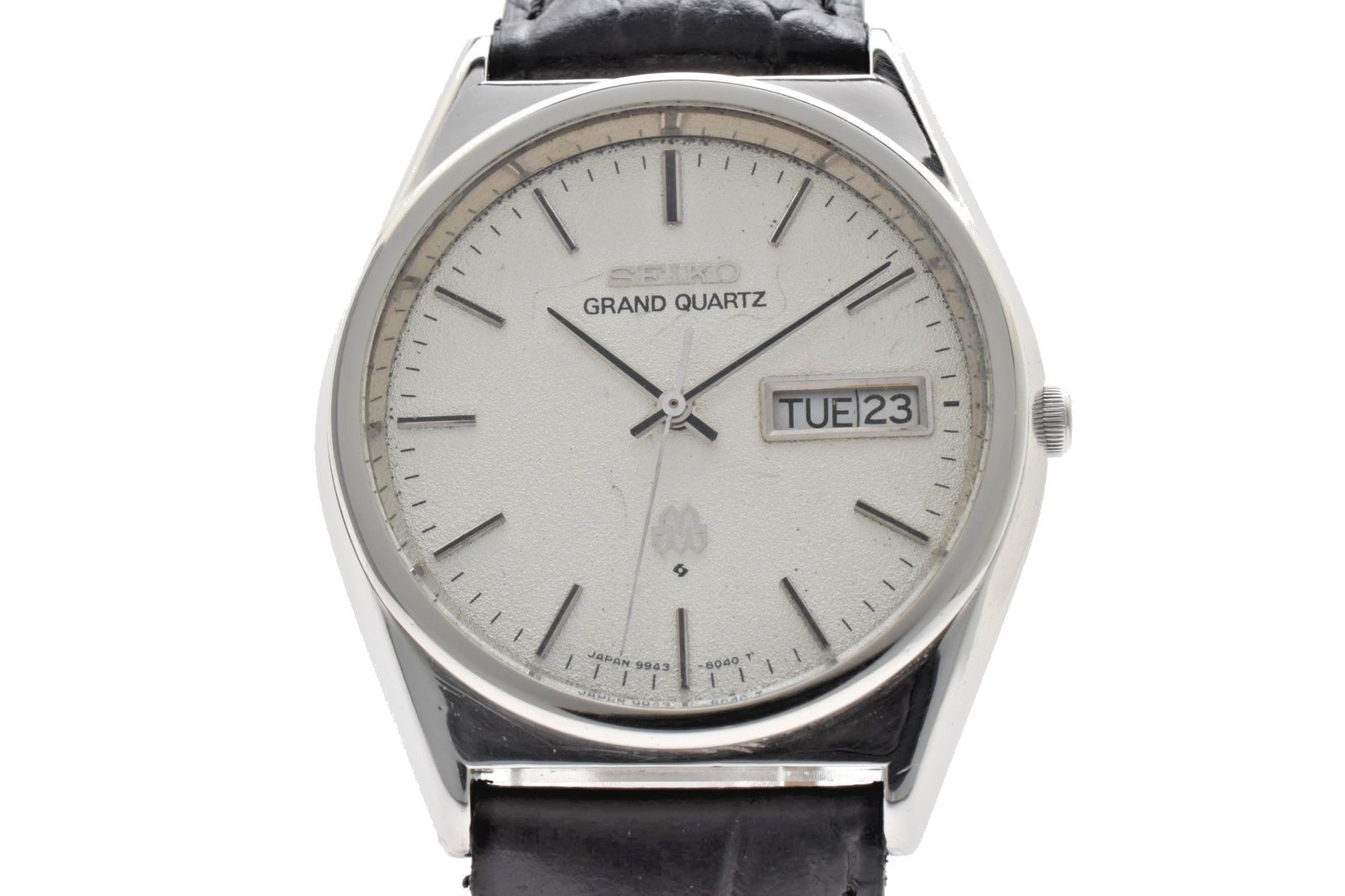 Vintage 1978 SEIKO Grand Quartz 9943-8030 Silver Dial Men’s Watch Kanji Day Date