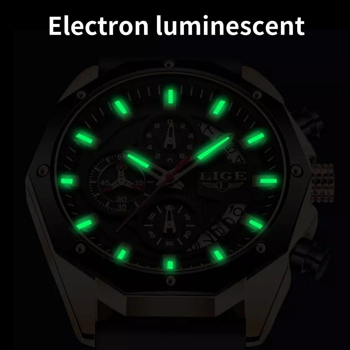 Military Men Watch Quartz Calendar Luminous Waterproof Sport Man Wristwatch +BOX