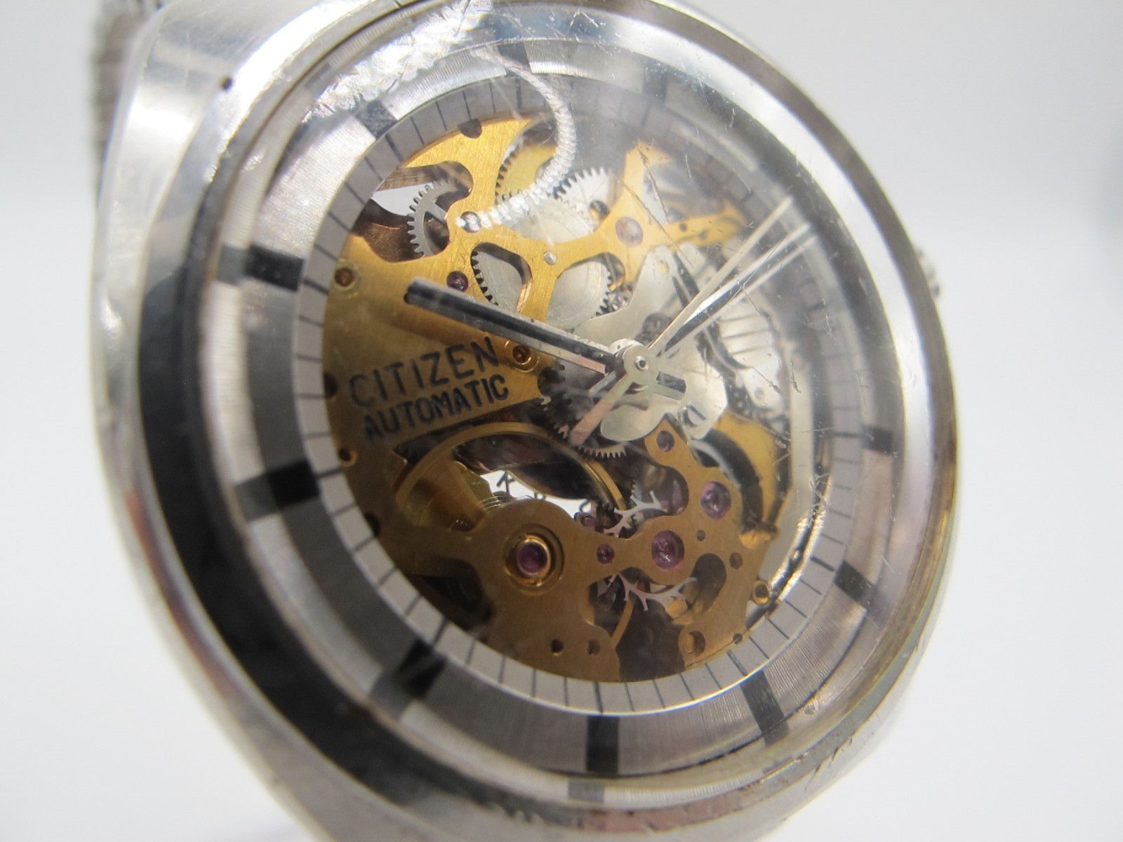 [EXC+] Citizen GN-1-S 4-760077KA Skeleton Automatic 25 Jewels Mens Watch Japan