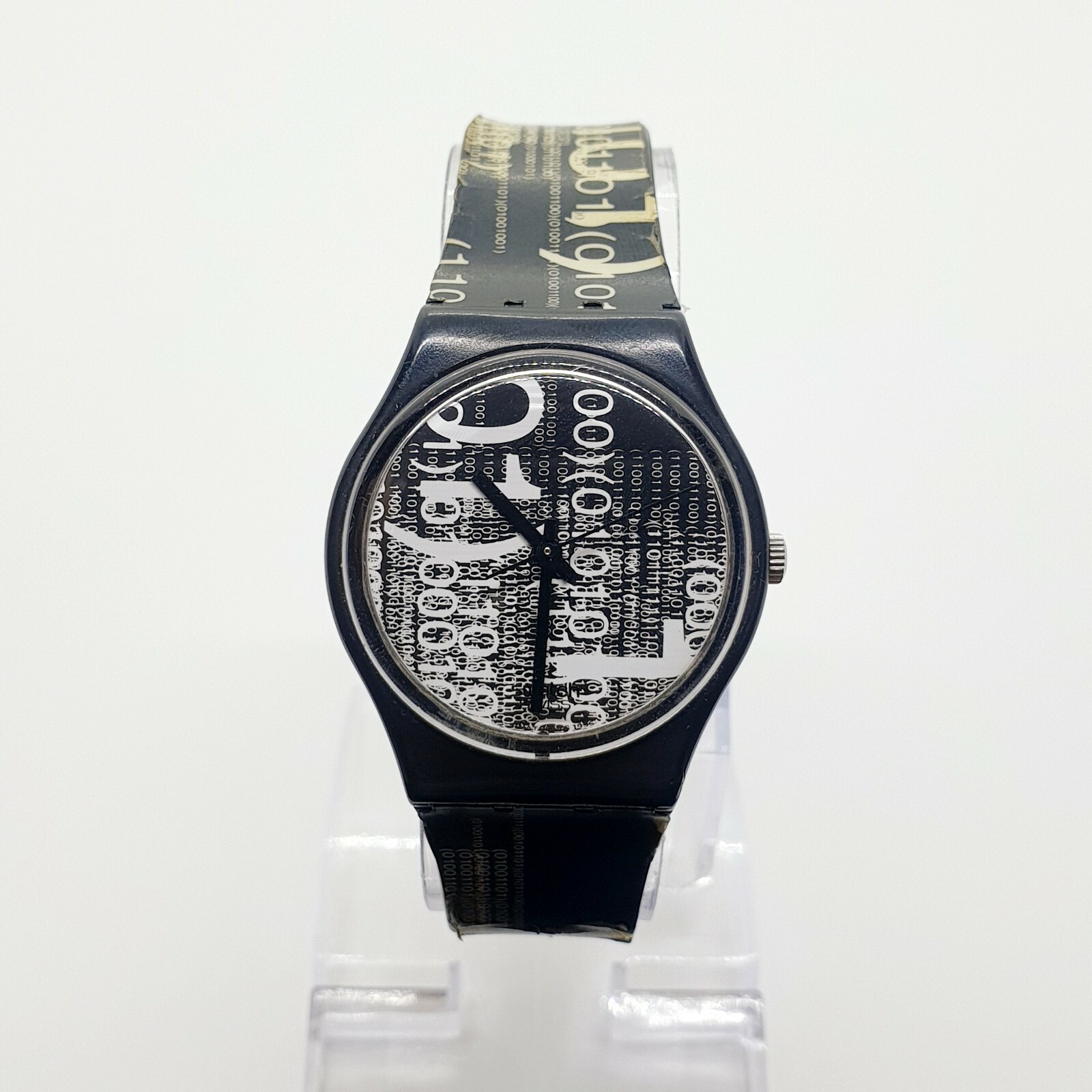 1996 Black and White Swiss Swatch Watch, Photography Artist Swatch Watch 90s