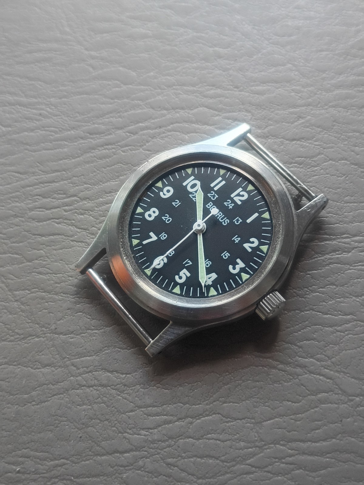 Benrus MIL-W-46374 Reissue Military Manual Mechanical Wristwatch Black Dial