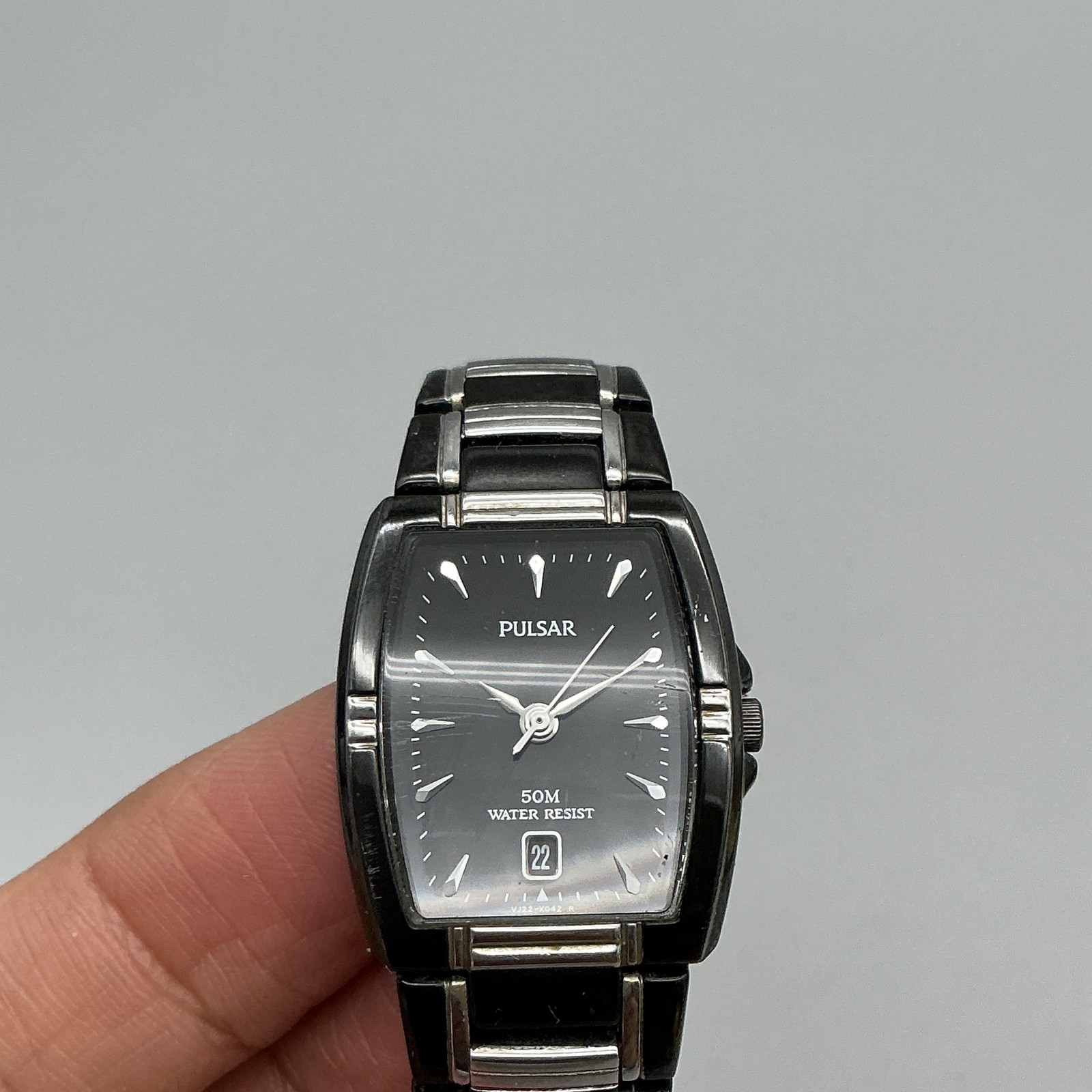 Pulsar VJ22-X030 Womens Watch 23mm Black Dial Date Black Bracelet New Battery 6″