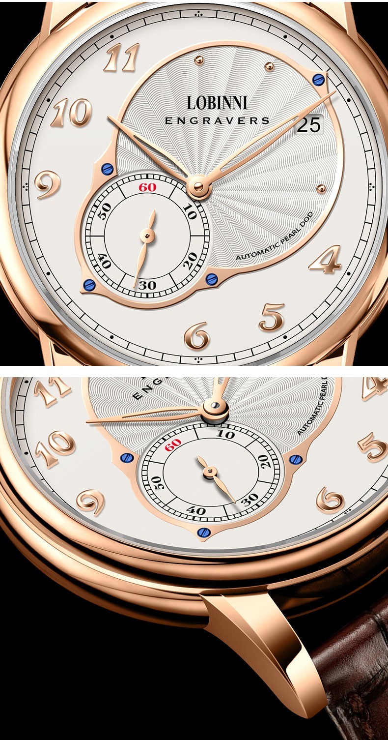 LOBINNI Men Automatic Watch 40mm Mechanical Wristwatch Hangzhou 5000 Micro Rotor