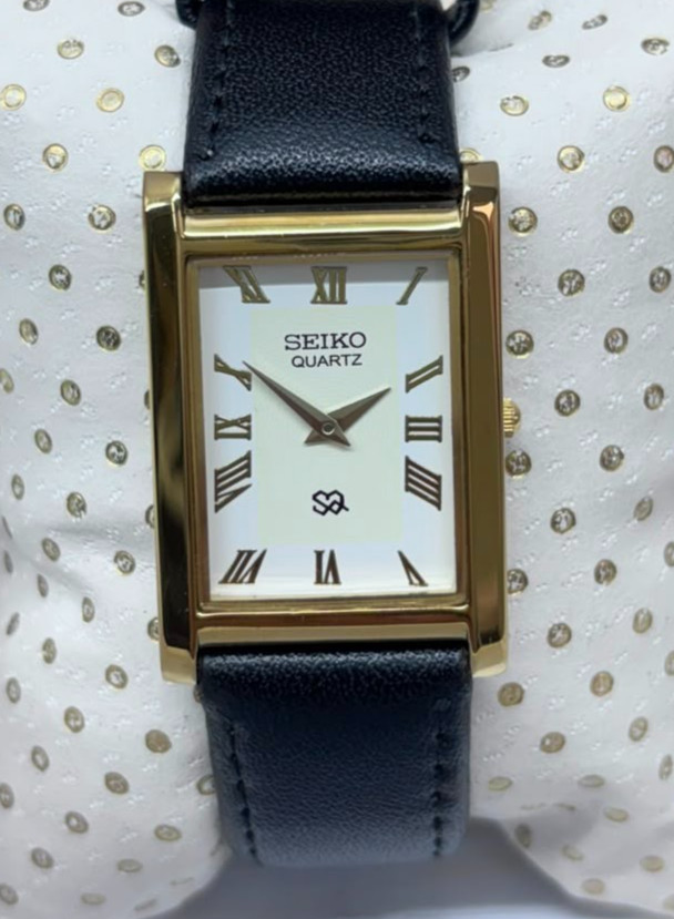 Vintage Refurbished Seiko Slim Tank Quartz Japan Men’s Wrist Watch