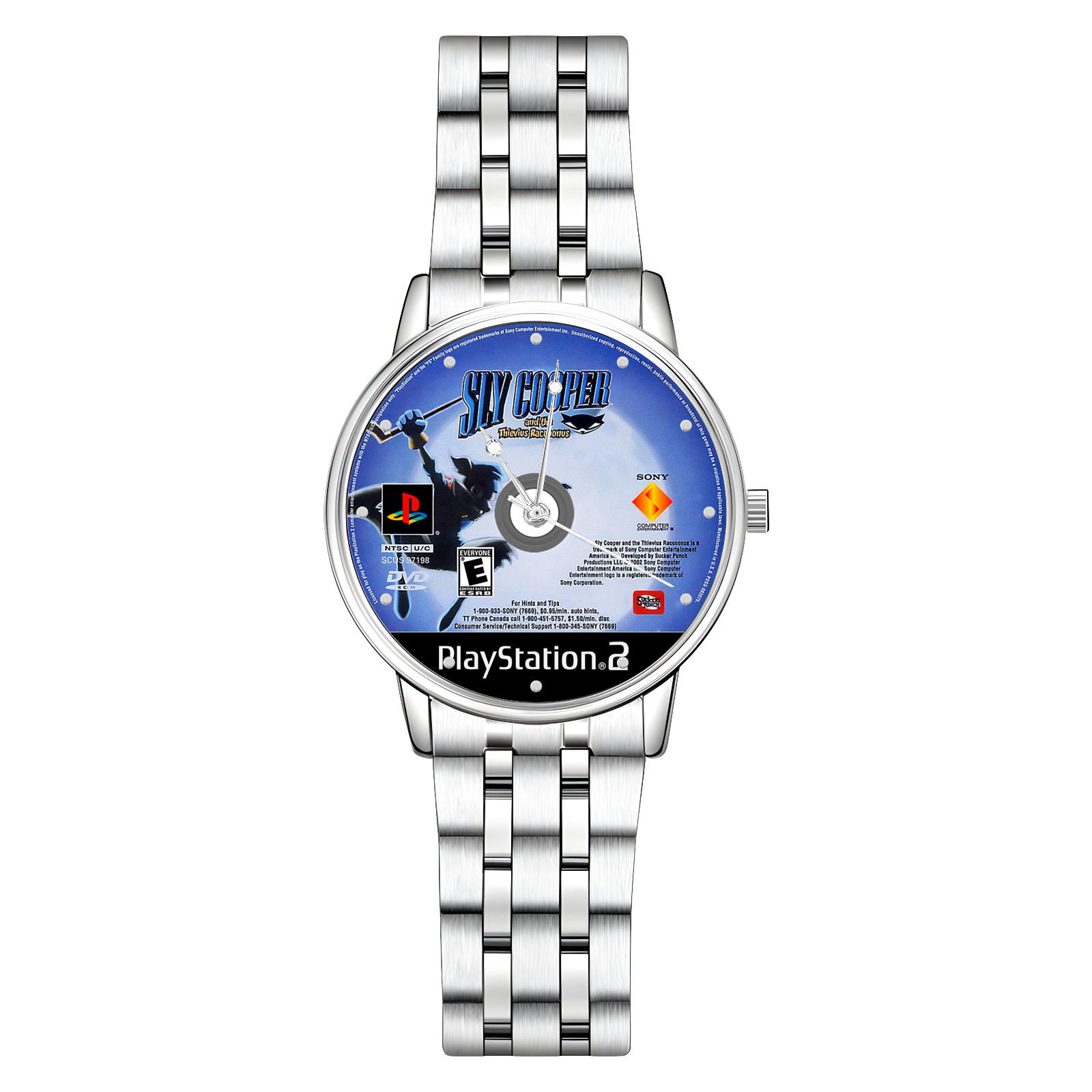 Sly Cooper Game Disc Engraved Wrist Watch