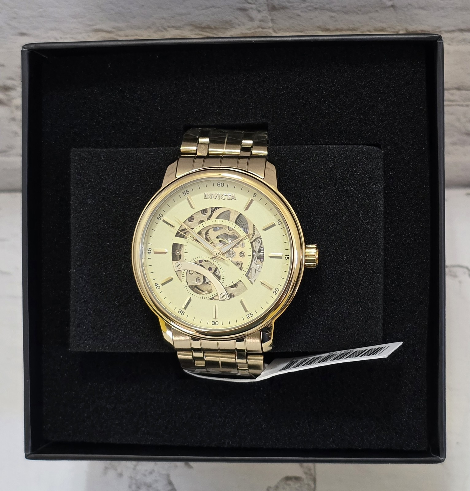 Invicta Objet D Art Arcalis Automatic Men’s Watch Skeleton Dial 42.5mm Gold