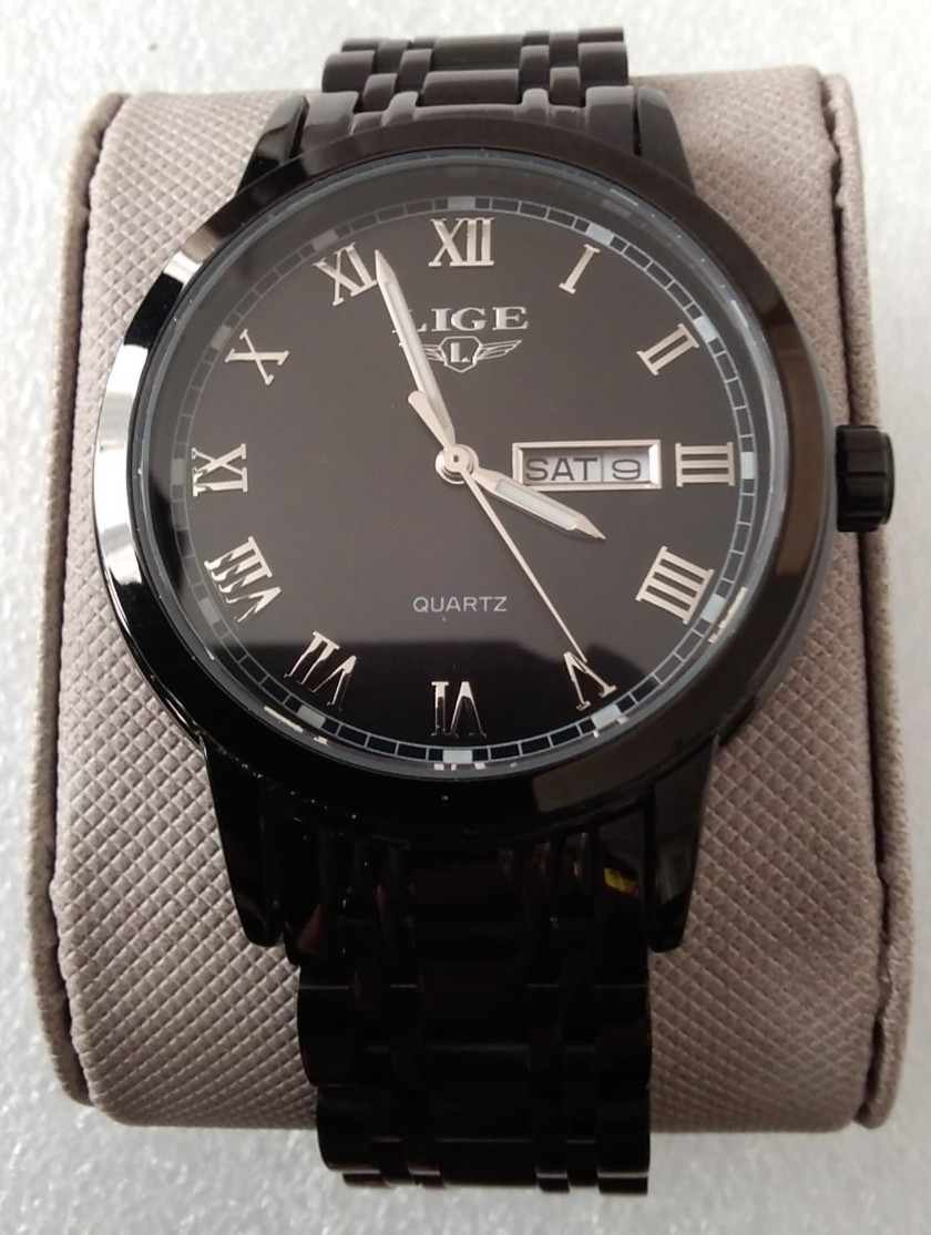 Lige “Dream” Large Face Mens Black Wristwatch