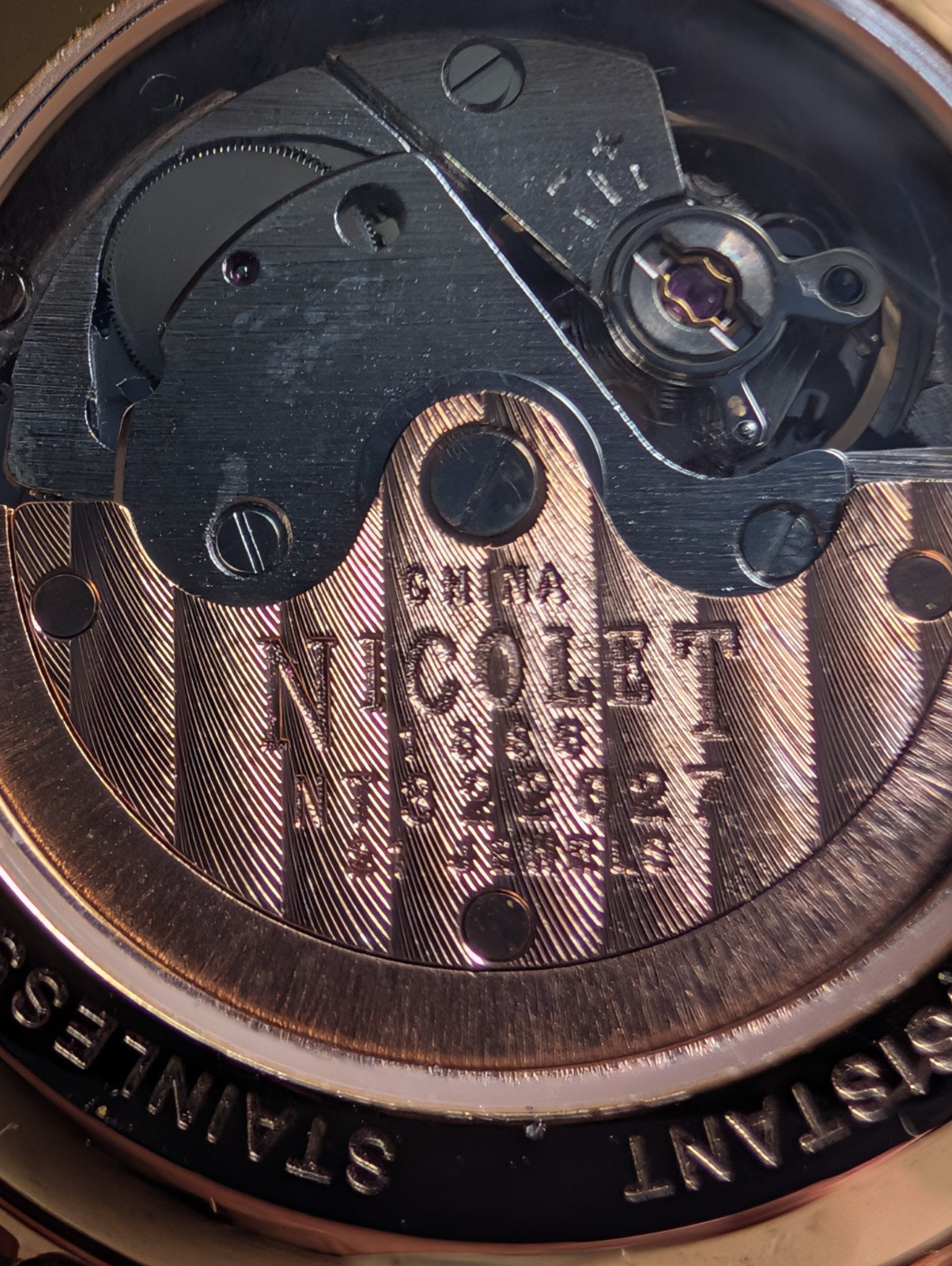 NICOLET 1886 WATCH BLUE DIAL GENUINE BLUE STINGRAY STRAP