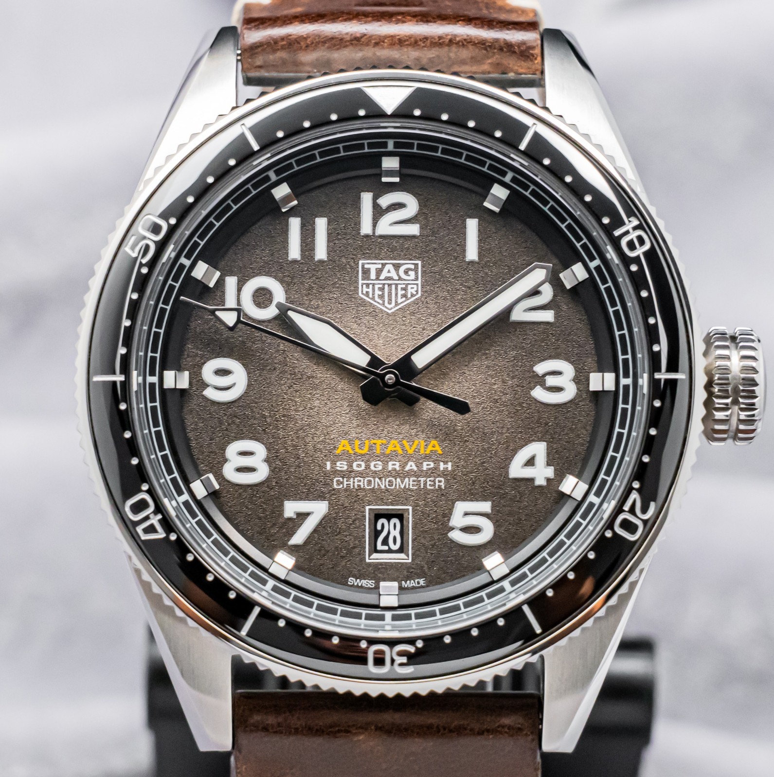 Tag Heuer Autavia Automatic 42mm Smokey Black Dial Papers Steel WBE5190.FC8268