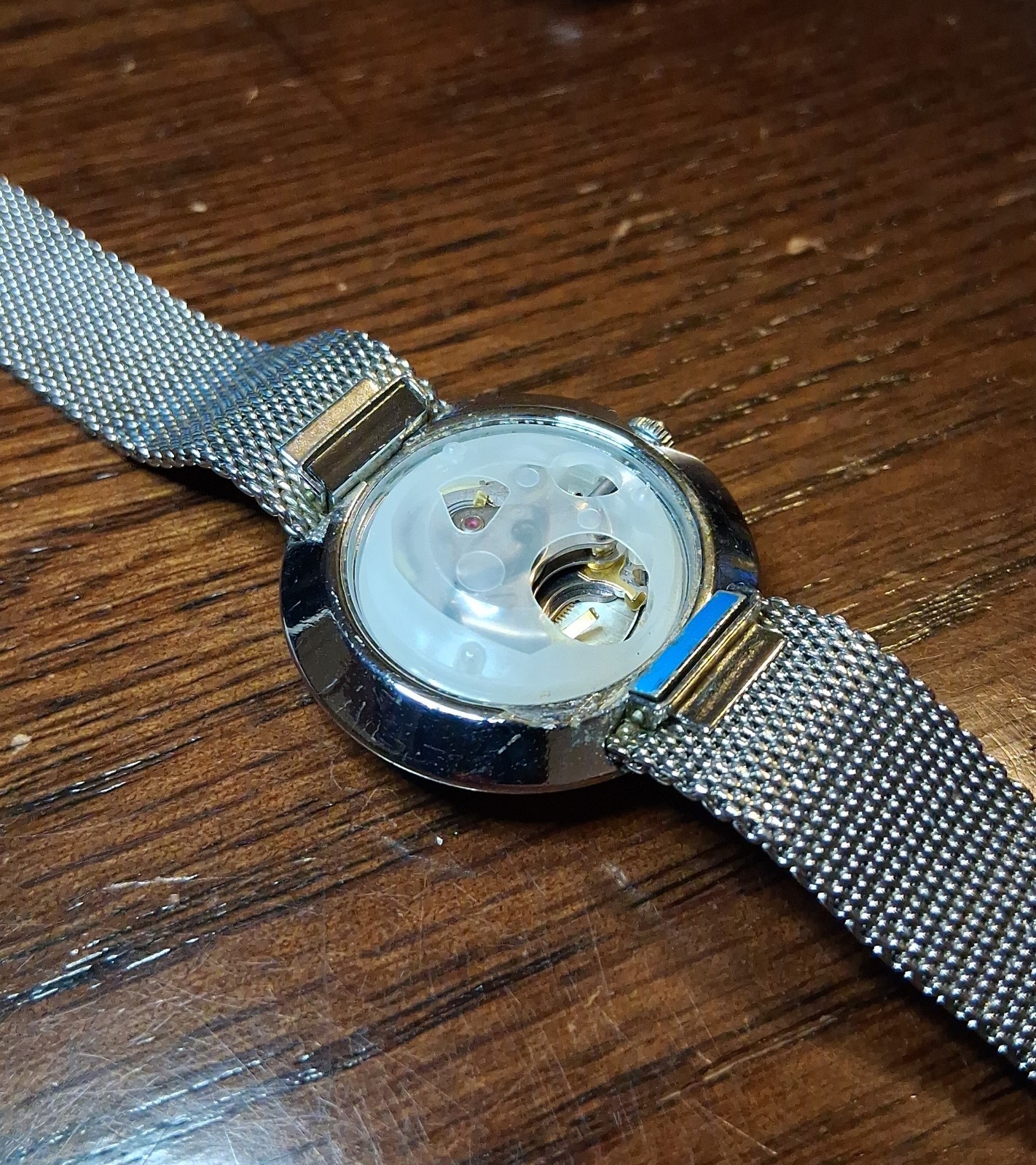 Vintage Timex Cobalt UFO Watch Chrome Stainless Mesh MCM See Pics/Description