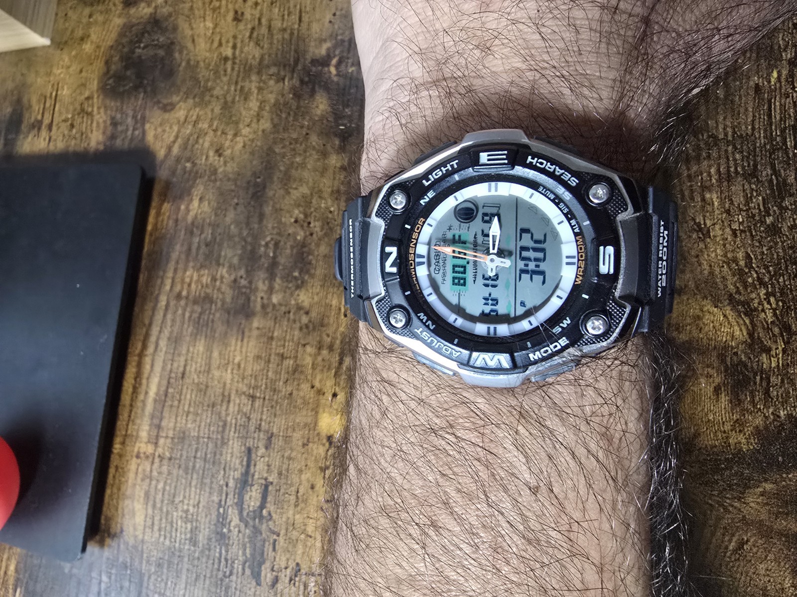 Casio AQW-101 Analog-Digital Moon Phase World Time Thermometer 200m Fishing Gear