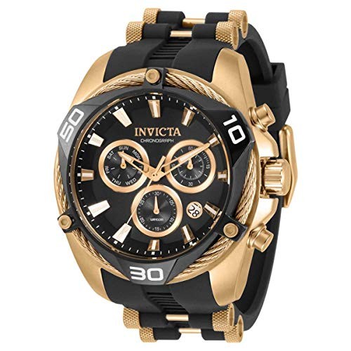 Invicta Men’s Bolt Chronograph Quartz 50MM Black Dial Silicone Watch 31316