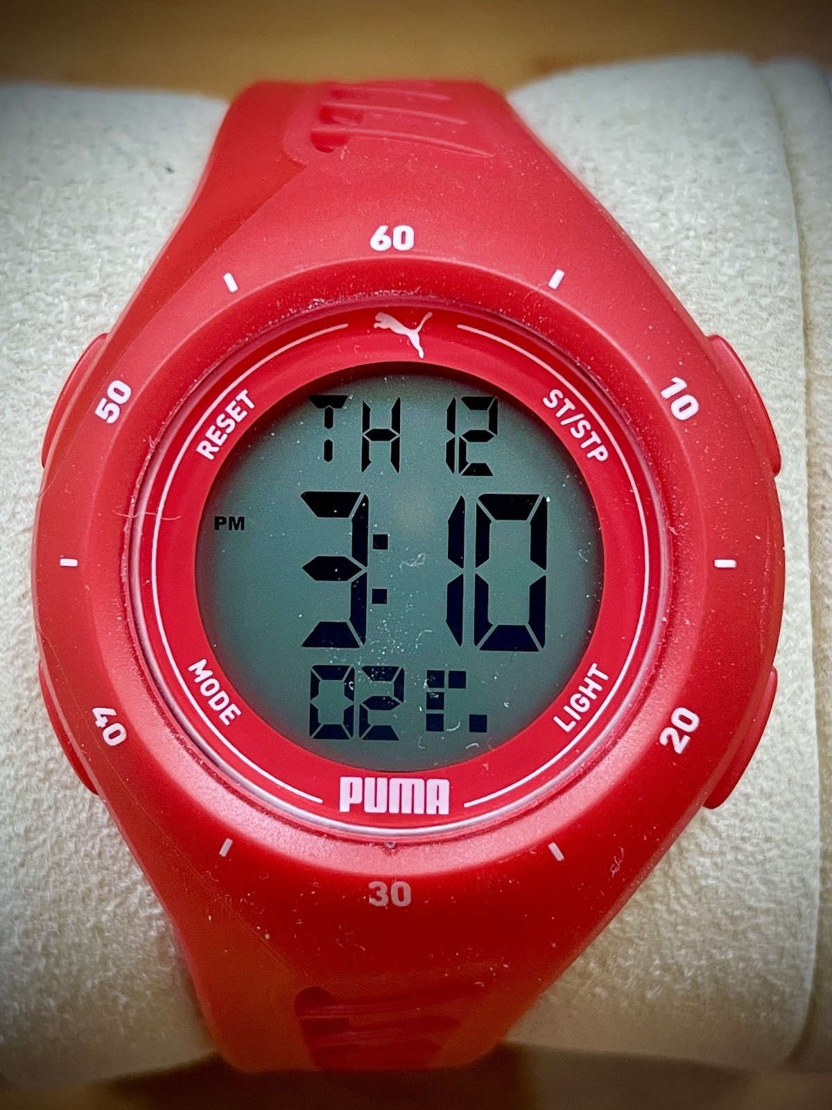 PUMA Women’s Watch P6023- Puma 3 LCD, Red Tone Polycarbonate – New!