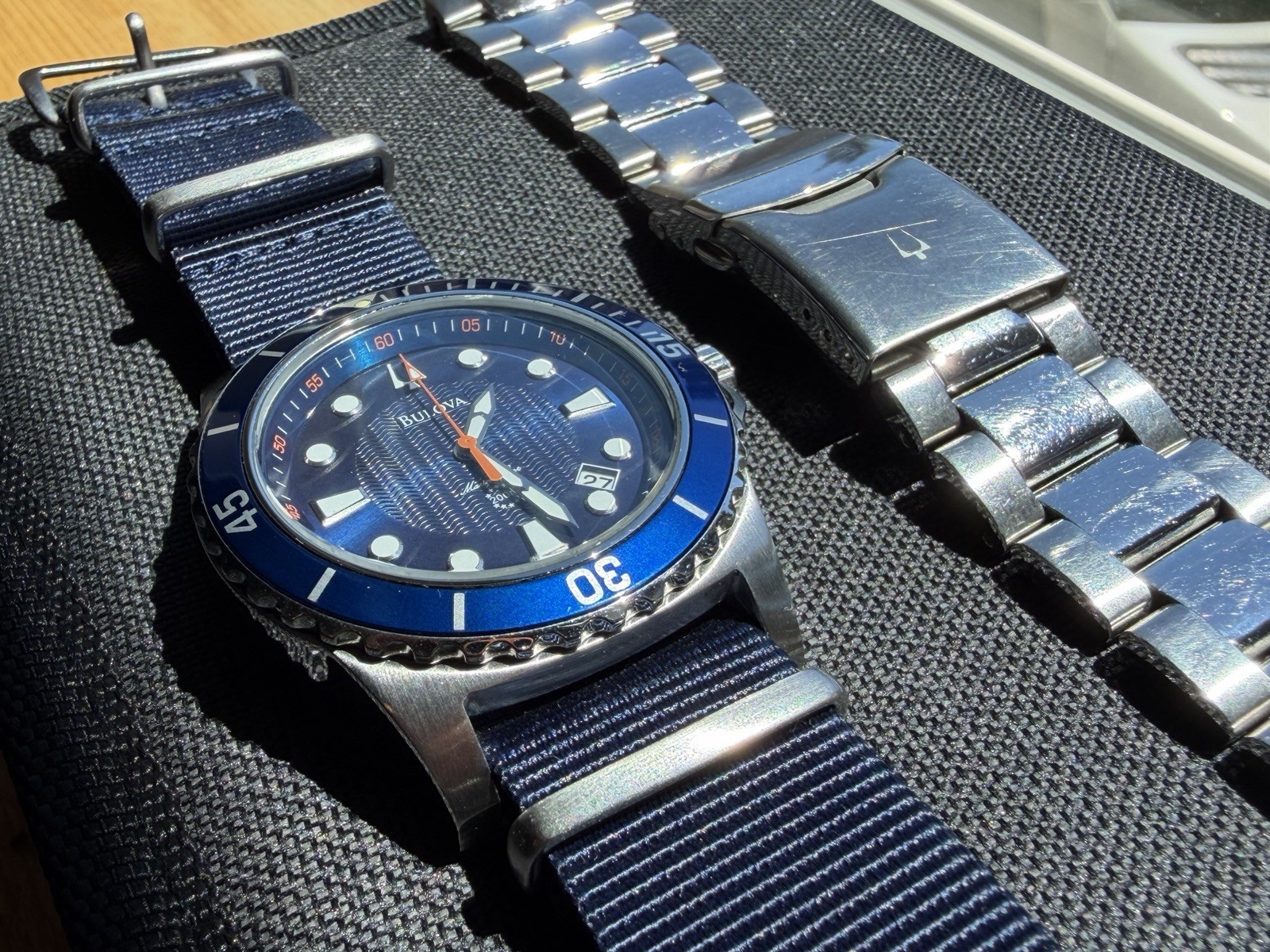 Bulova Marine Star Dive Watch Blue Dial/Bezel w/ NATO & Bracelet
