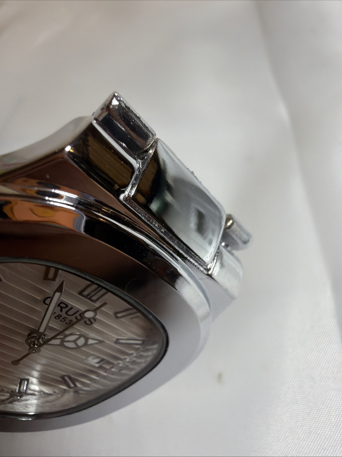 ORUSS Men’s Silver Analog Wristwatch Metal Band Date White Dial Dress/Formal New