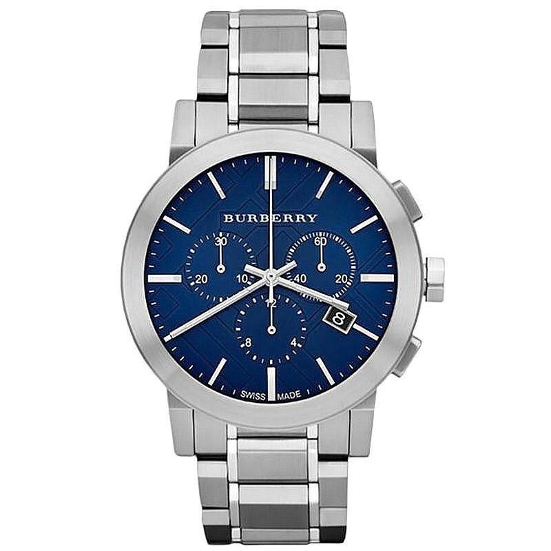 NEW GENUINE MEN’S BURBERRY BU9363 THE CITY BLUE SILVER WATCH – 2 Y.WARRANTY