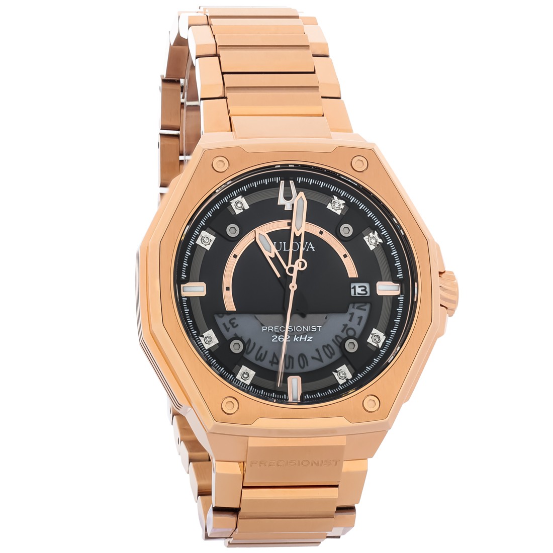Bulova Precisionist X Men’s Rose Gold PVD Stainless Quartz Watch 97D129