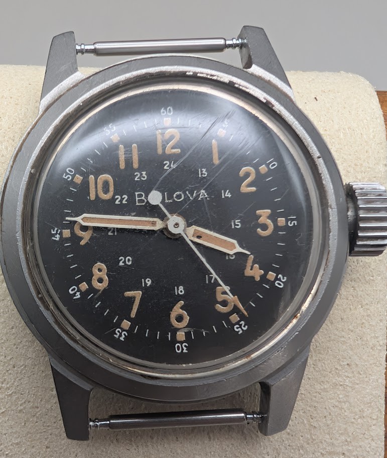 Vintage Bulova A17A Navigator Military Watch MIL-W-6433A Runs 32mm