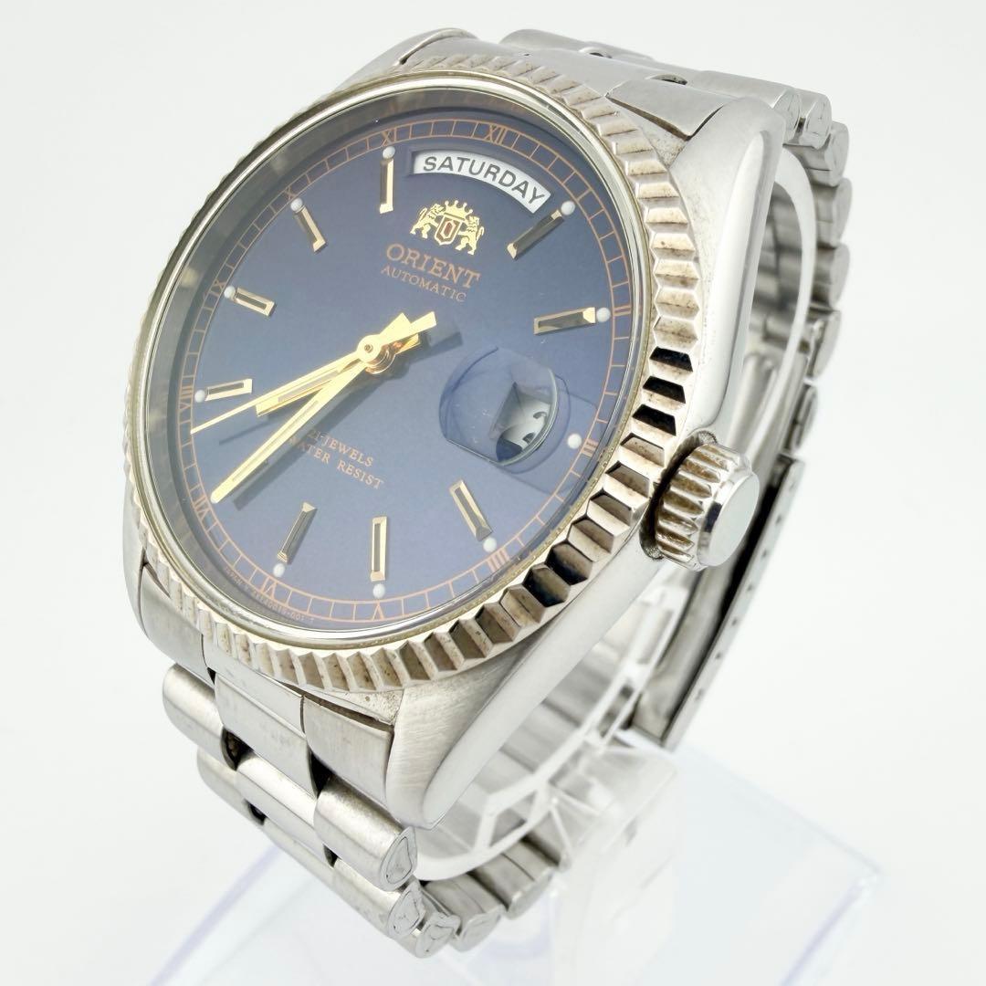 [EXC] Orient President Day-Date 46E701-91 Blue Dial Automatic Men’s – From JAPAN