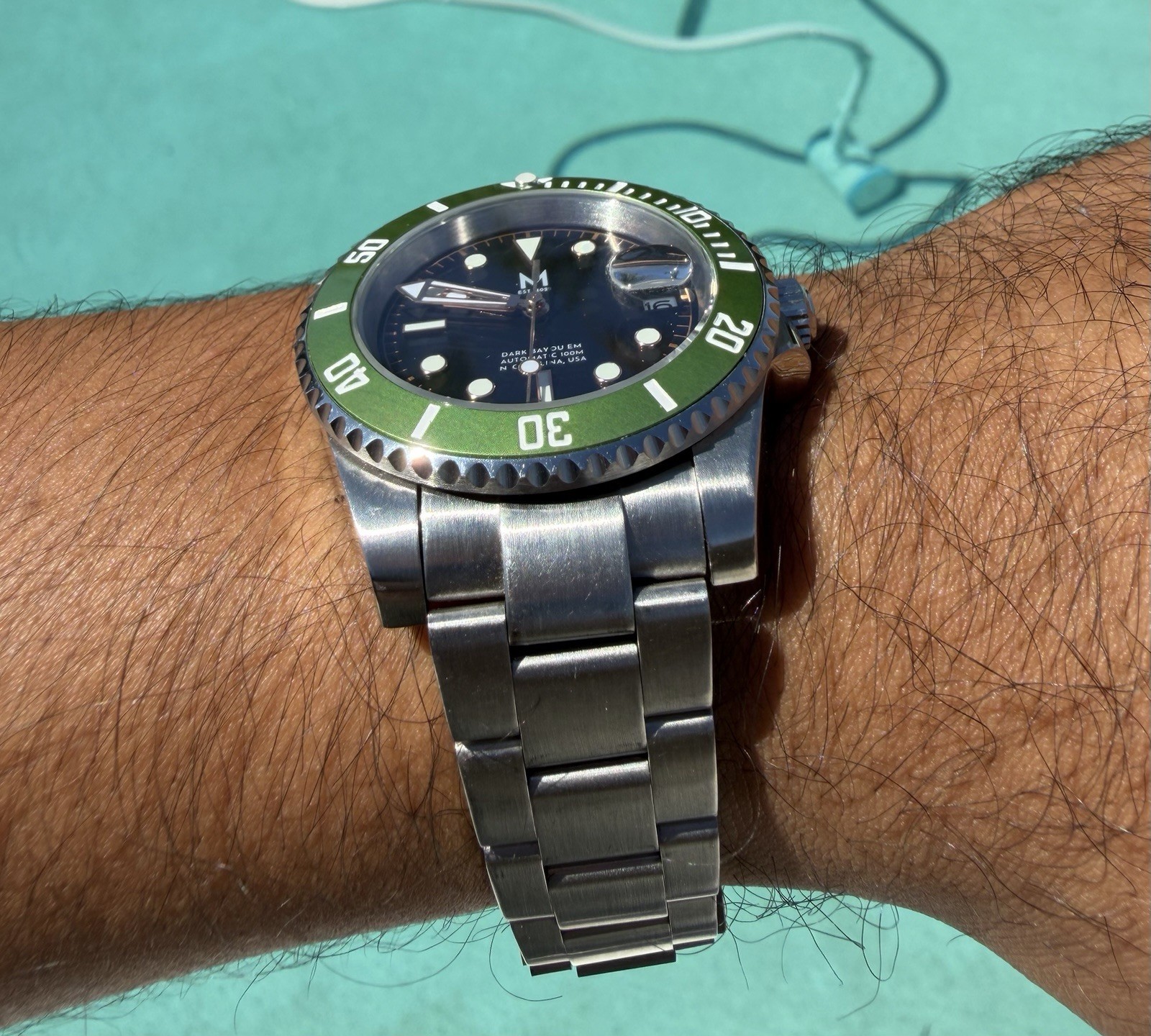 Monterey Watch Co Dark Bayou Sapphire Dial Automatic Diver Watch.