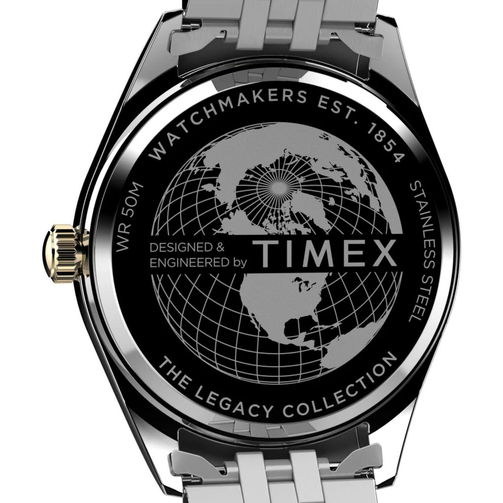 Timex Men’s Watch Legacy Quartz Blue Dial Two Tone Bracelet Day Date TW2W42600VQ
