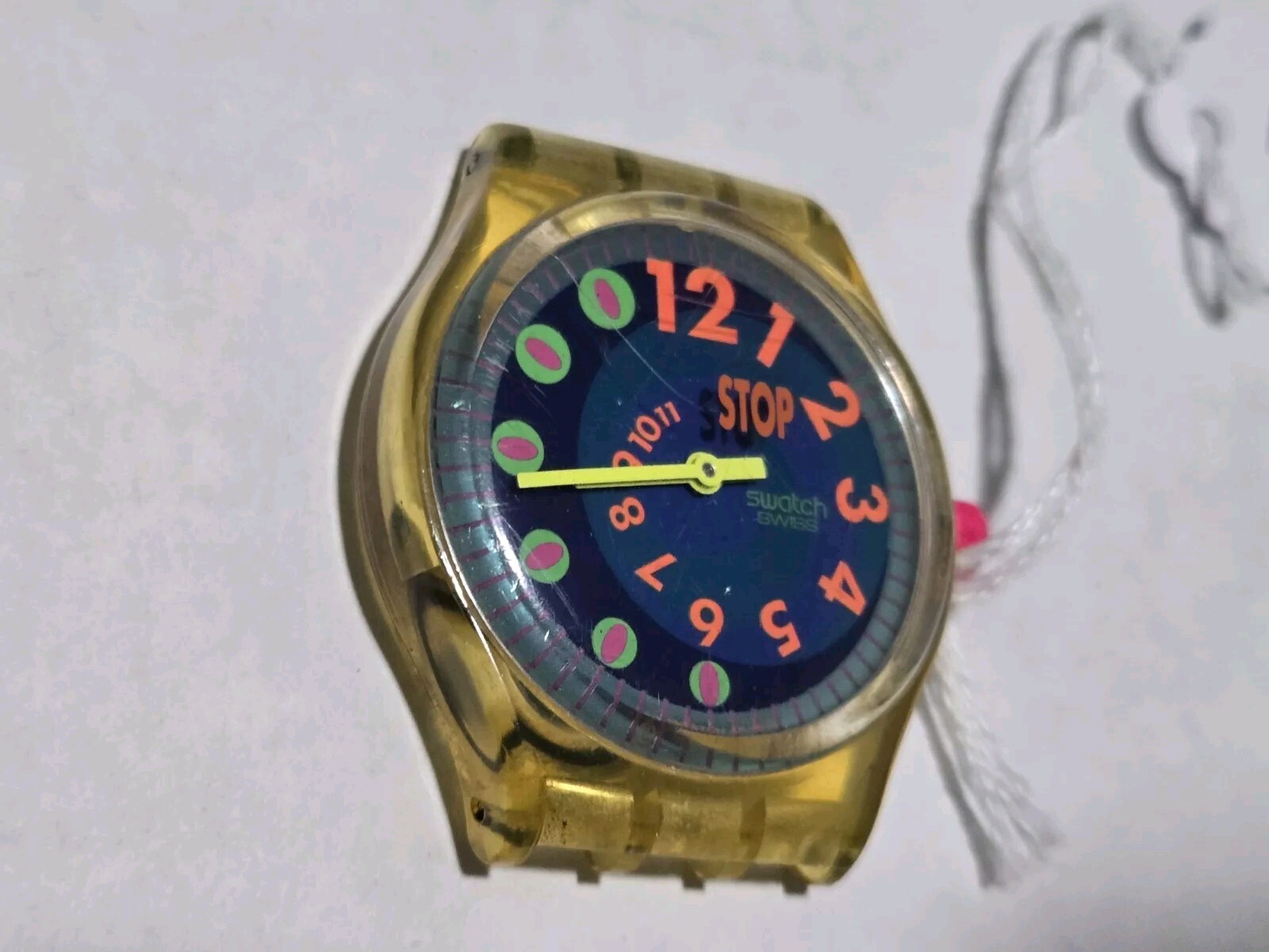 Vtg 1993 Swiss Swatch Stop Watch Le Walk, Le Swatch, Le Game Andale, NO BANDS