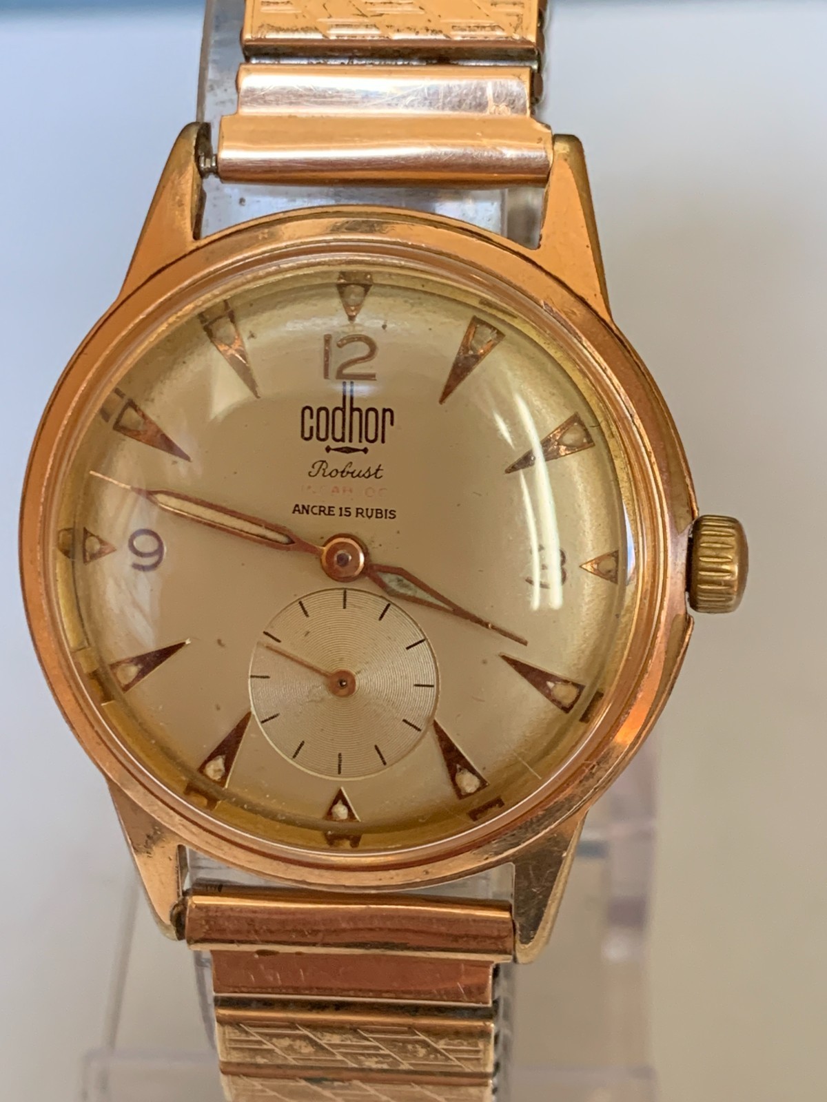 Rare Vintage Codhor Robust 15 Jewel watch Cupillard 233-60 With sub-second dial