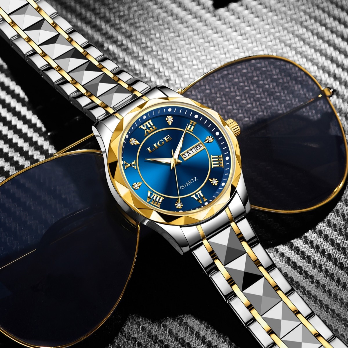 LIGE Men Watch Brand Luminous Steel Wristwatch Business Male Quartz Date Watches