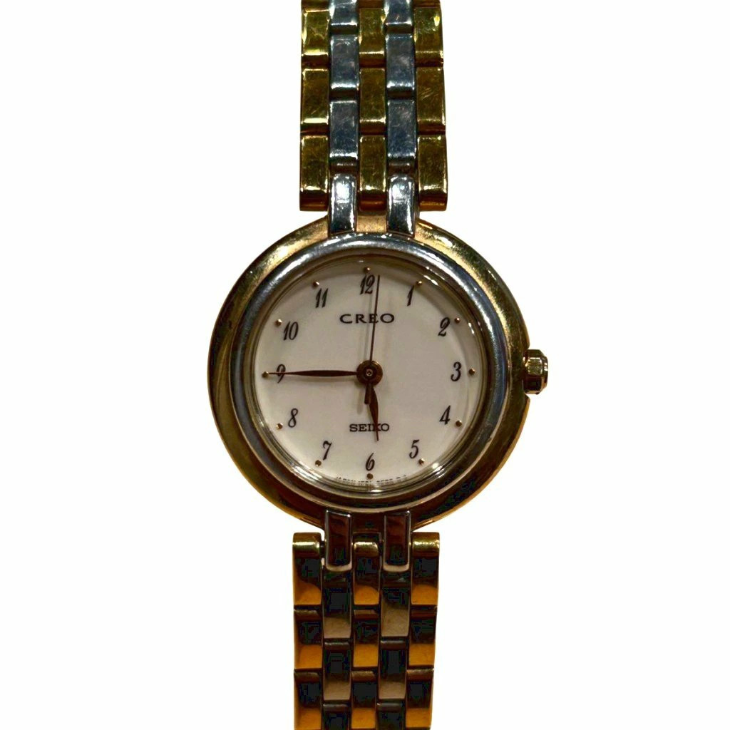 [A1R] Used Seiko Creo Watch Quartz Silver Color Gold Color GY99 Ladies [r9v]