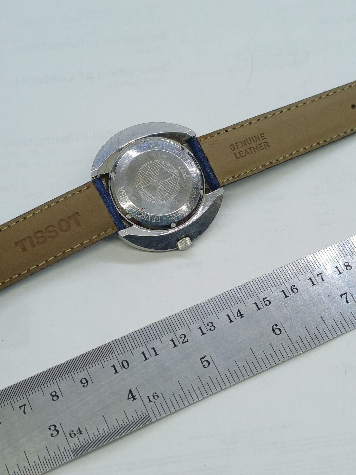 RARE FAVRE LEUBA 36000 HIGH BEAT UFO DUOMATIC MENS BLUE AUTOMATIC WATCH 45MM 21J
