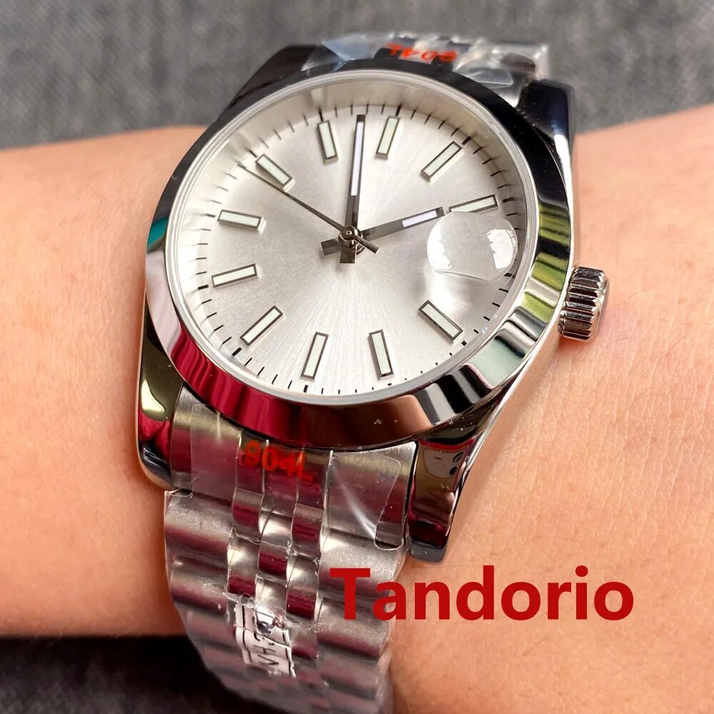 Bliger 36mm/39mm Sapphire Glass NH35A Automatic Mens Watch Silver Sunburst Dial