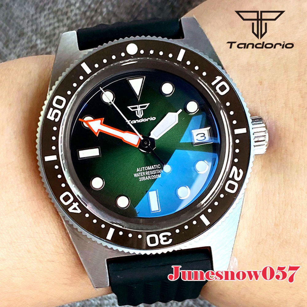 Black Chapter Ring Red Sunburst Dial AR Sapphire 41MM Diver NH35A Auto Men Watch
