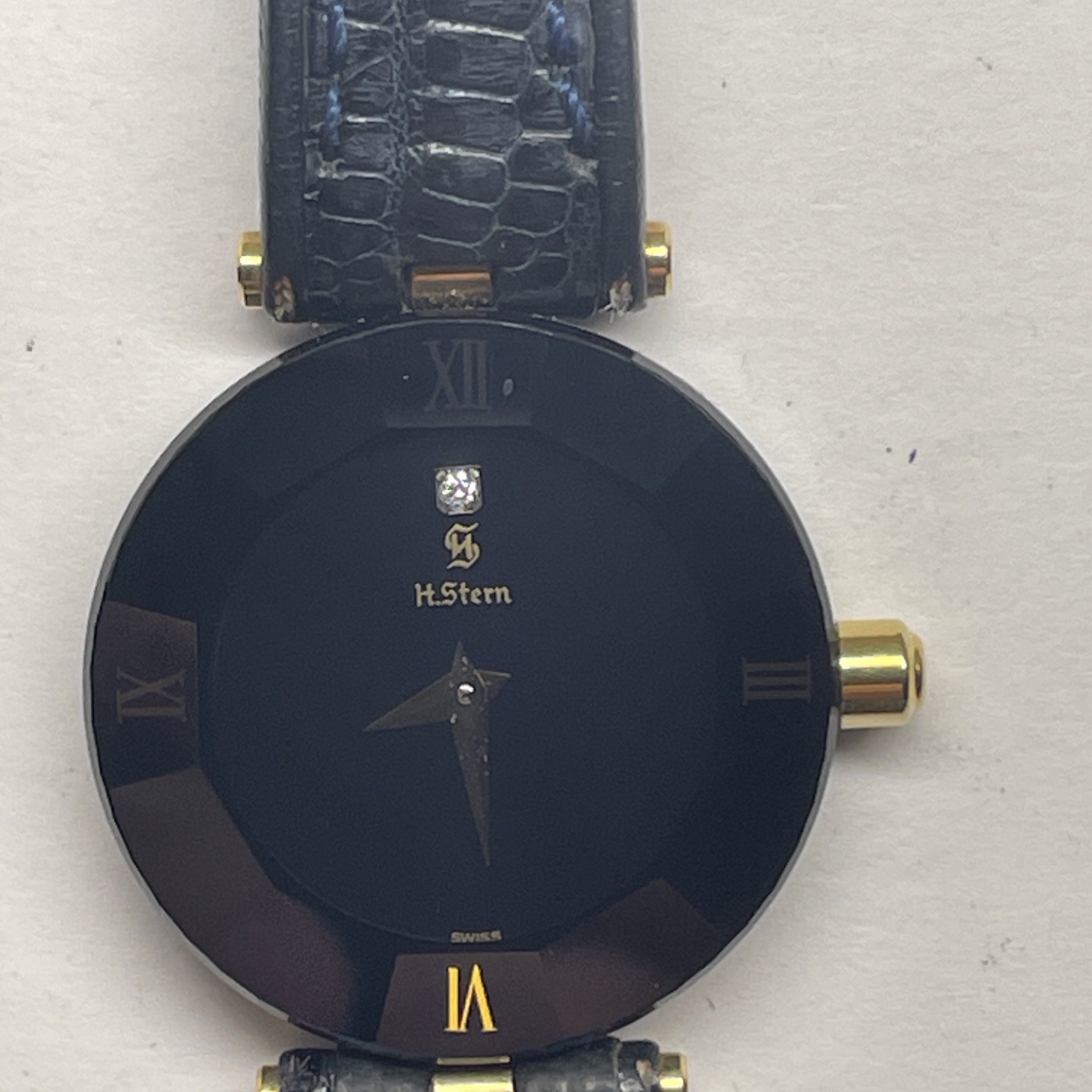 H. Stern Watch Blue Sapphire Diamond Collection 18K & SS 24mm Ladies