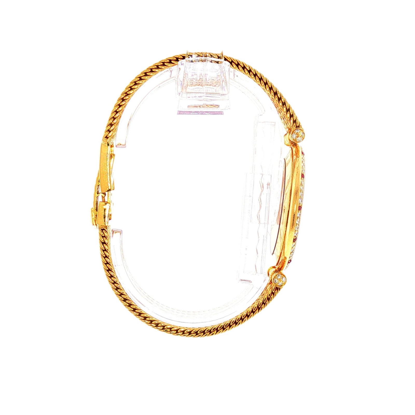 Vintage Van Cleef & Arpels Braided Rope Band with Factory Diamond and Ruby Crown