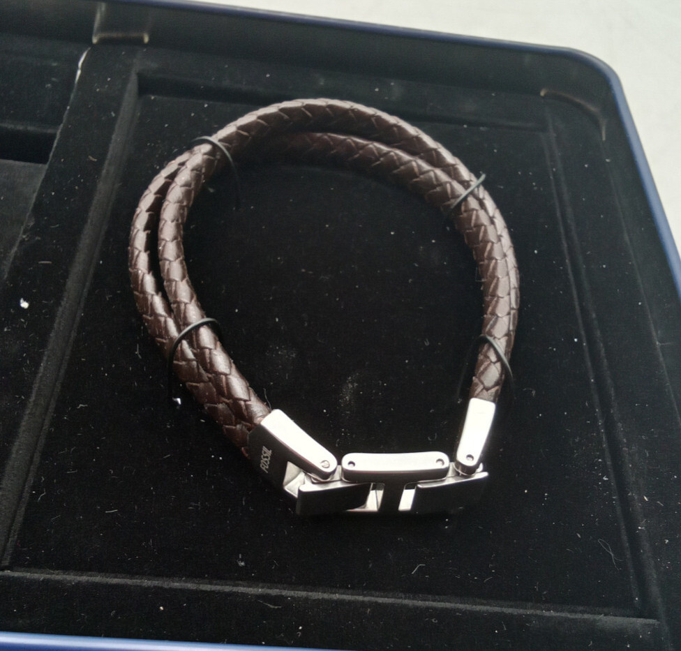 Fossil Townsman Chronograph Brown Leather Watch and Bracelet Set