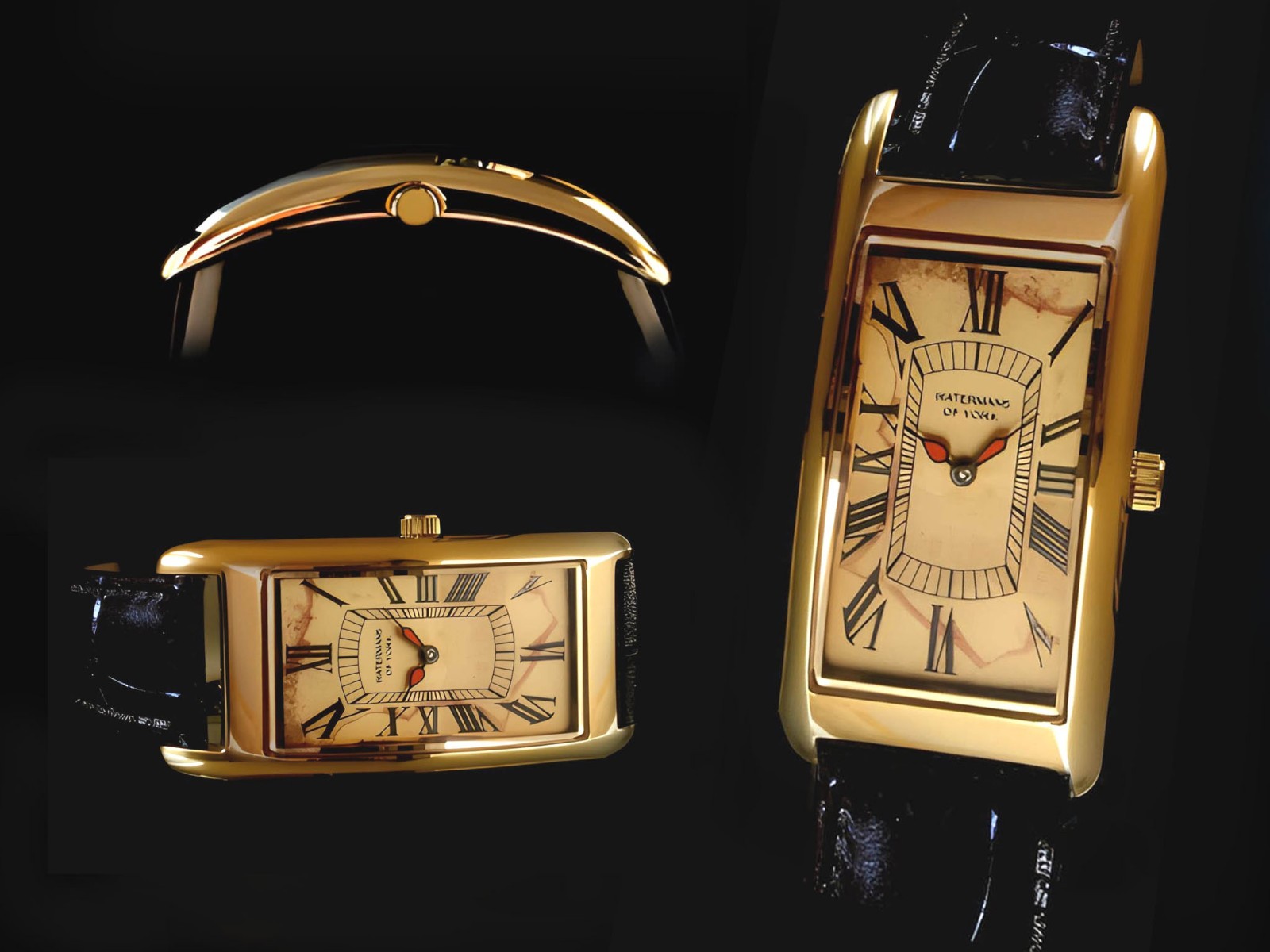 Slim line Curvex Quartz wrist watch Limited Edition of 2 pcs only Patina dial