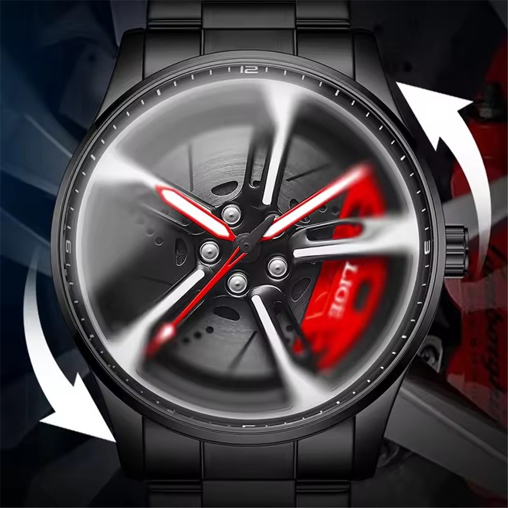 LIGE Men Watch Full Steel Rotating Wheel Wristwatch Fashion Male Business Watch