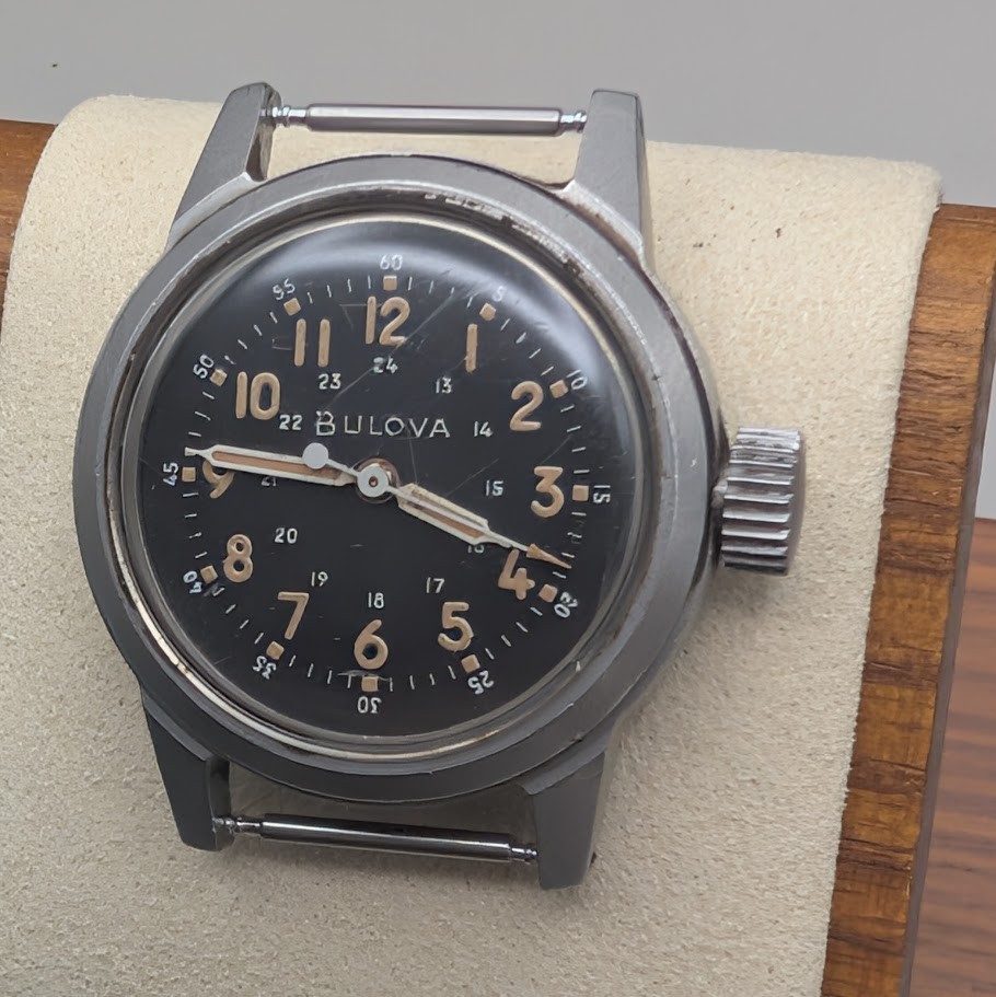 Vintage Bulova A17A Navigator Military Watch MIL-W-6433A Runs 32mm