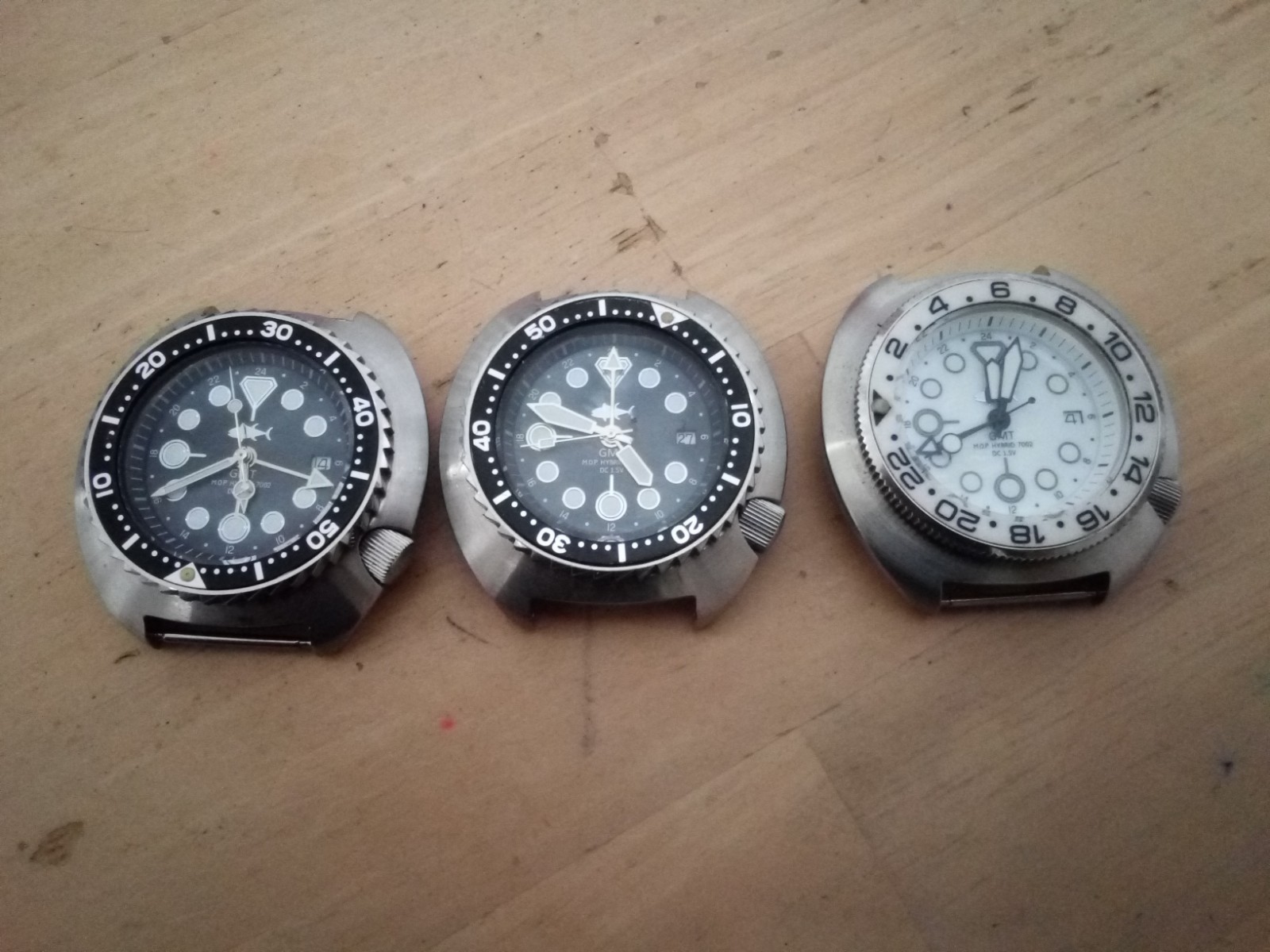 Dragonshroud Mod Watch Lot, BROKEN, FOR REPAIR & PARTS ONLY, Seiko Turtle Style