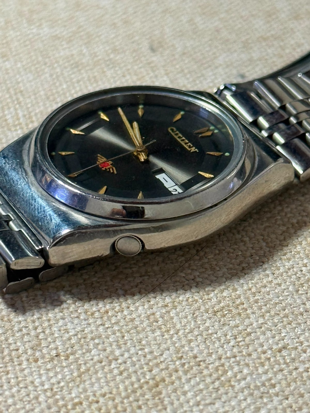 Vintage Citizen Eagle 7 Automatic 21 Jewels Black Dial Day Date Japan Watch JDM