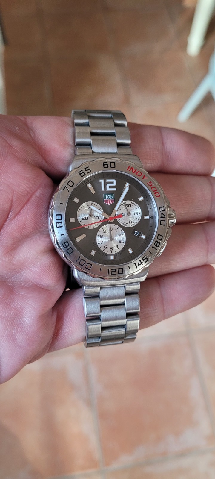 TAG Heuer CAU1113.BA0858 Mens Indy 500 Formula 1 Chronograph Watch Gray Silver