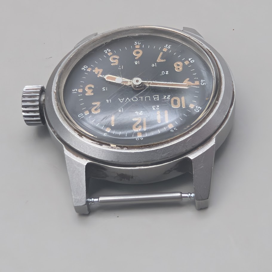 Vintage Bulova A17A Navigator Military Watch MIL-W-6433A Runs 32mm