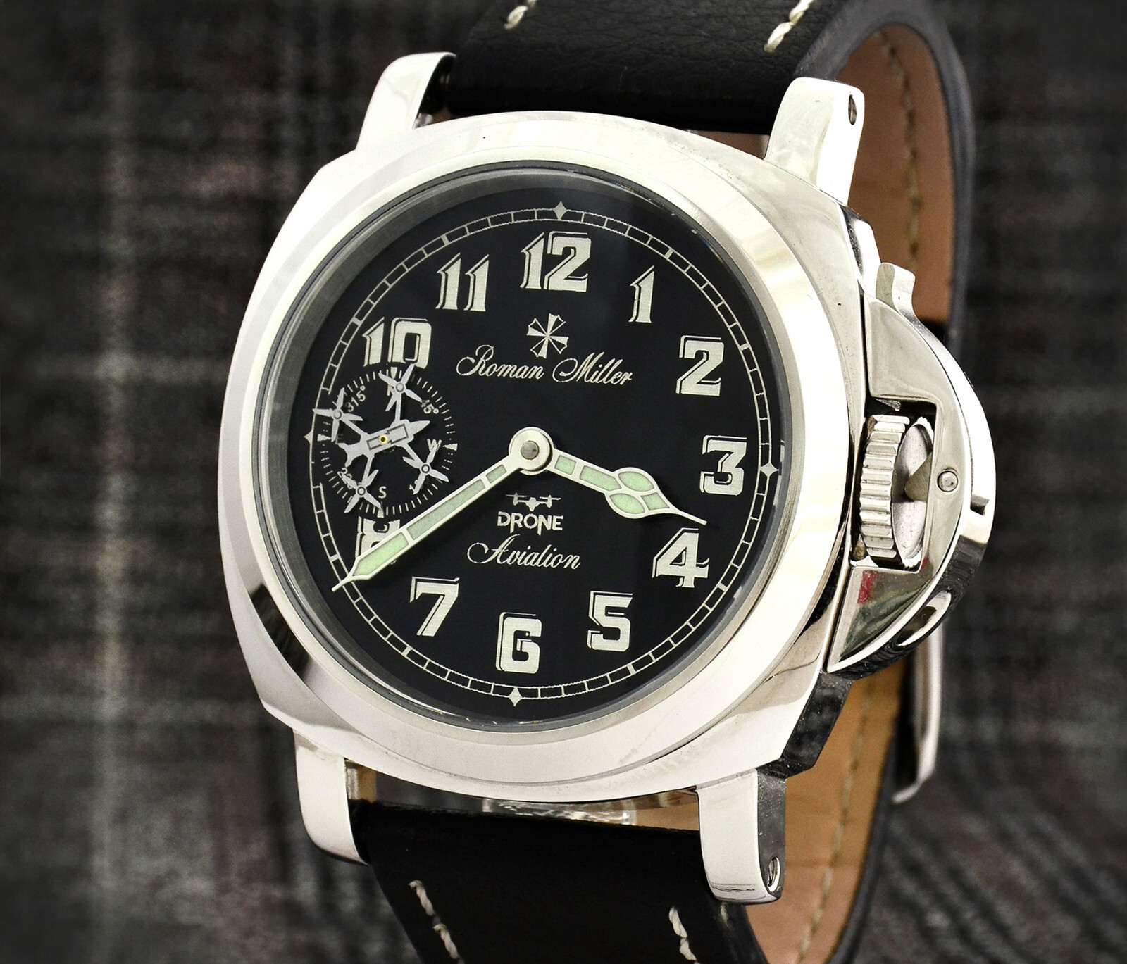 Military watch Drone Aviation Black watch husband Gift hands made watch Men’s