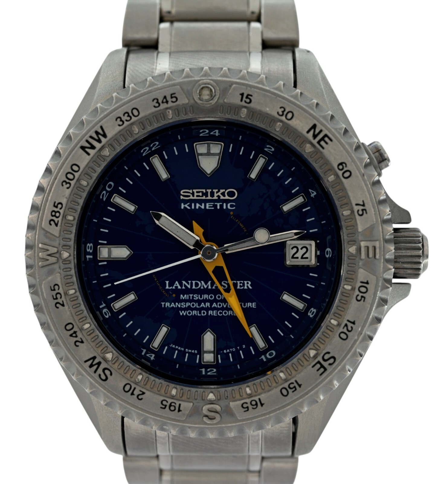 Seiko Kinetic 41mm Titanium Watch SBCW009 Mitsuro Ohba Landmaster 5M45-6A01!
