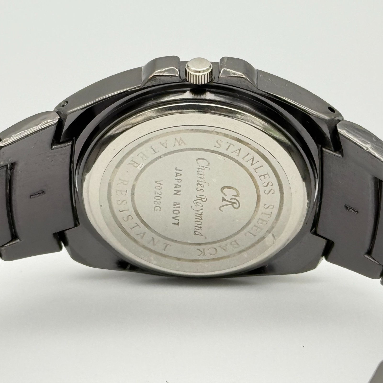 Men’s CHARLES RAYMOND Gunmetal Gray & Silver Two-Tone Bracelet Watch, 40mm, Runs