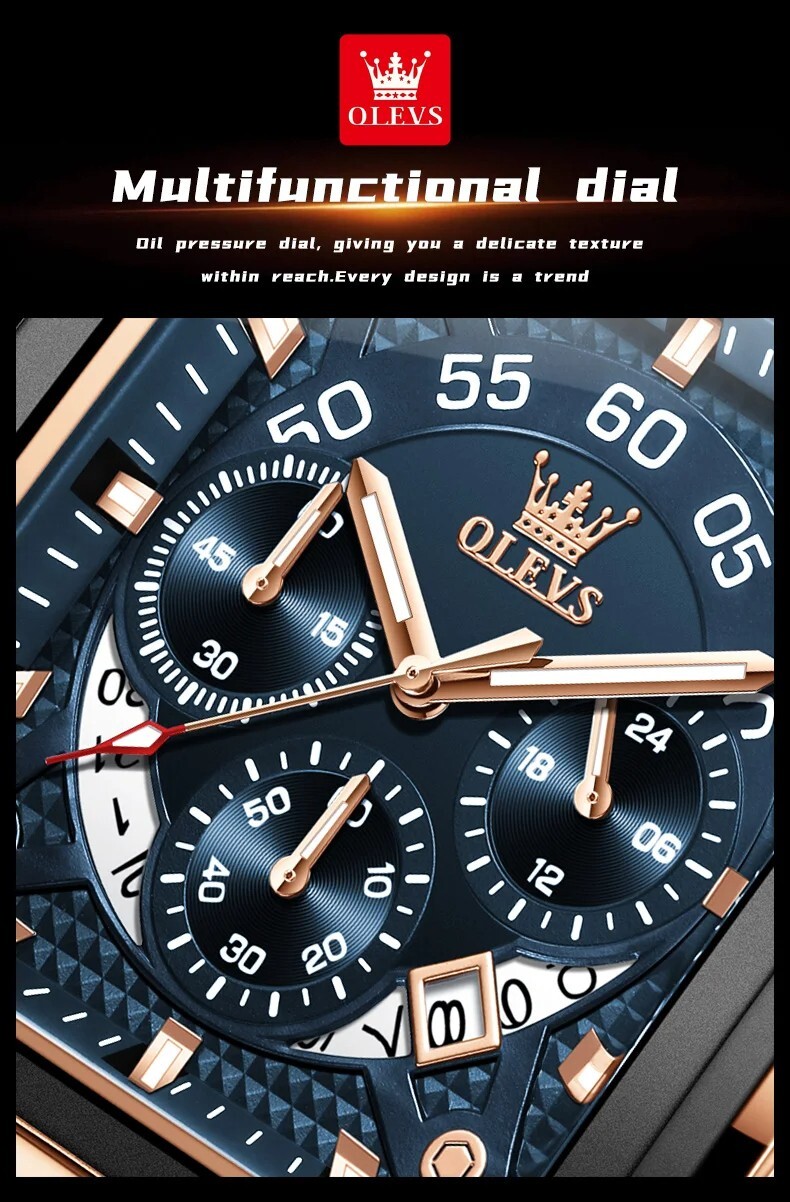 Waterproof Quartz Luminous Business Luxury OLEVS Men’s Men Watch Date Strap
