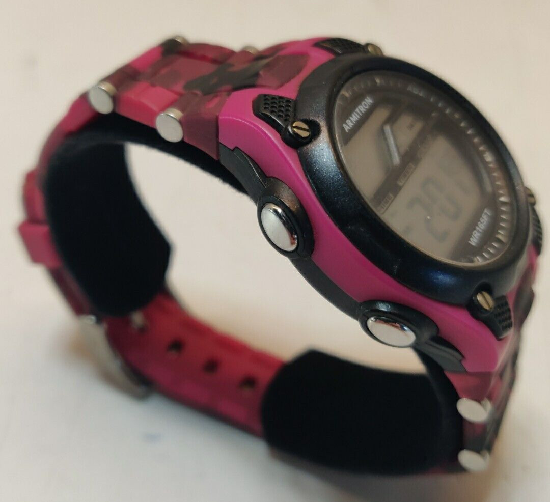Amitron Women’s Pro-Sport Digital Chronograph Pink & Black Camo Model # 45/6984