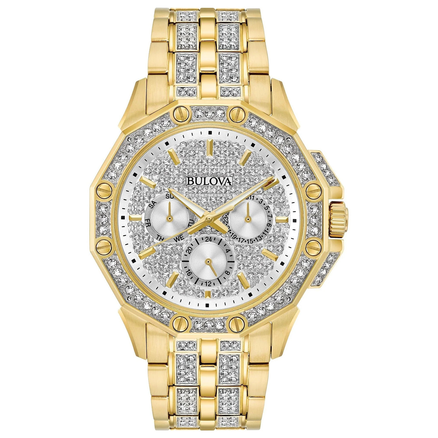 Bulova Octava Crystal 98C126 41.5 mm Men’s Quartz Watch Stainless steel Band
