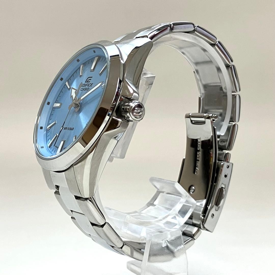 Casio Edifice EFV-100DJ-2BJF Quartz Mens Watch Light Blue Dial Full Metal Japan