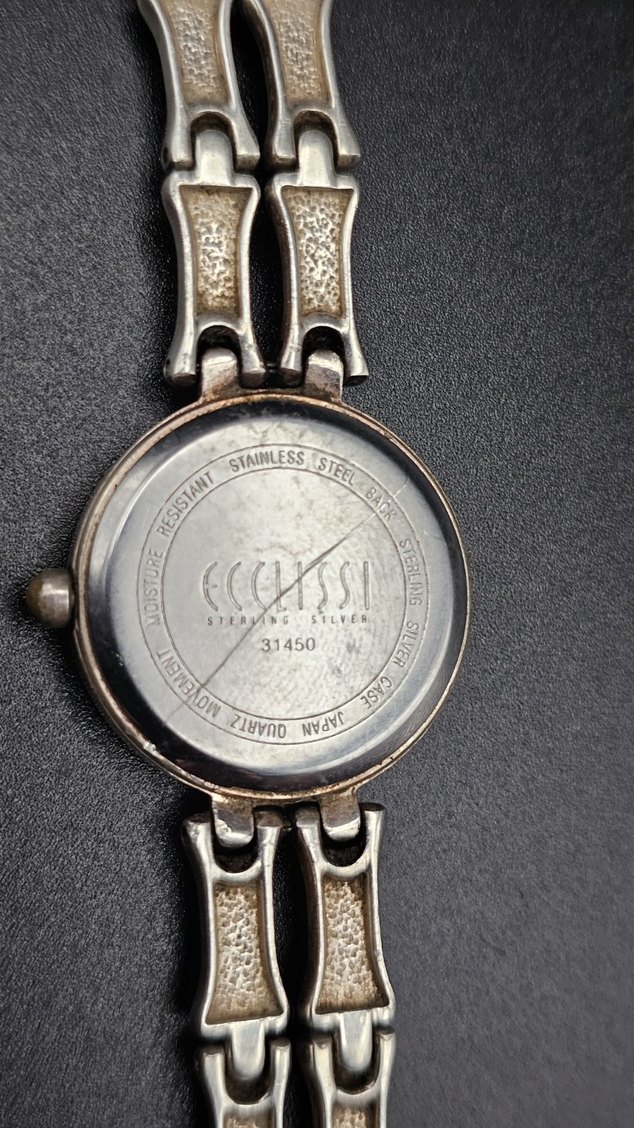 Ecclissi 925 Sterling Silver Ladies Skeleton Bone Link Band Watch – WORKING